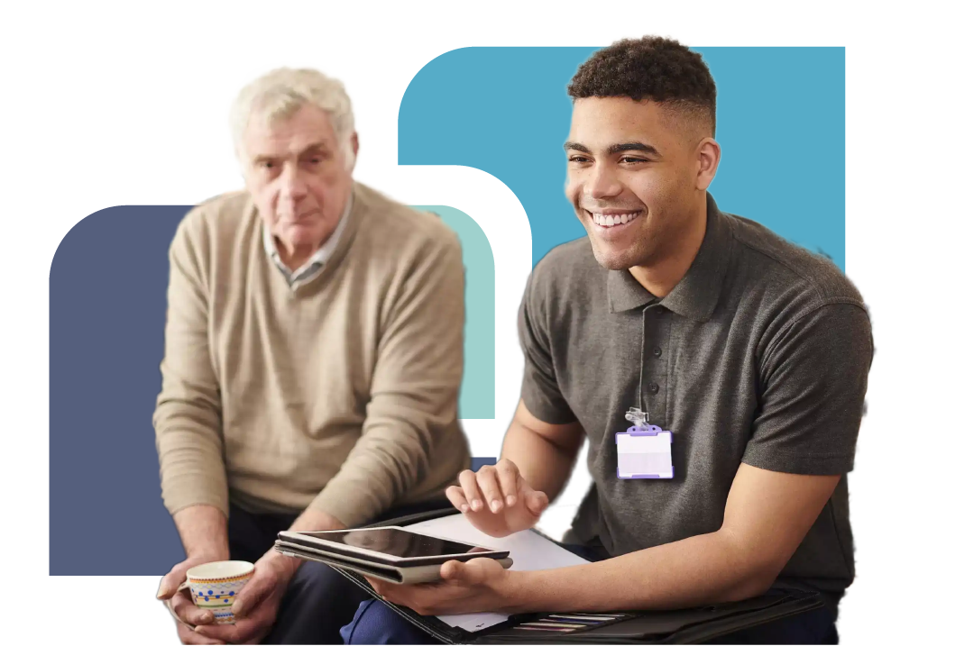 Housing association officer meeting with a resident
